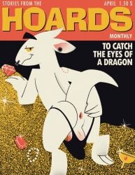 animated anthro anthro_only anus balls bite_mark blinking butt clothed clothing coin container cover cup facial_piercing feet g-string gem genitals goblet gold_(metal) gold_coin gold_hoard hi_res hoard hoarding horn jewelry kobold looking_at_viewer looking_back magazine magazine_cover male male_only necklace nose_piercing nose_ring pearl_(gem) pearl_necklace penis piercing pink_penis pointy_ears presenting presenting_anus price price_tag prick_ears pupils ring_piercing ruby_(gem) scales scalie seductive sharp_fingers sharp_tail sharp_toes skimpy skimpy_underwear slit_pupils smile smiling_at_viewer solo sparkles spread_anus spread_butt spreading stretched_anus stretching text title tunnel_piercing underwear vickydanne white_body white_scales yellow_eyes