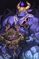 4_missing_limbs abs accessory anthro armor balls barazoku beard big_balls big_muscles big_nipples big_pecs bison black_sclera bloated blue_eyes bodily_fluids bovid bovine cattle chest_markings clive_the_bull_(uriex) clothing cum cum_drip cum_from_ass cum_from_ear cum_from_mouth cum_from_nose cum_in_ass cum_in_ear cum_in_mouth cum_in_nose cum_inflation cum_inside cum_on_balls dominant dominant_male dripping duo ear_piercing ear_ring eyes_on_body facial_hair facial_markings facial_piercing forehead_markings from_behind_position furgonomics genital_fluids genitals handles_on_arms head_markings headgear helmet hi_res holding_partner horn infestation inflation jewelry lactating larger_male latex latex_clothing latex_skinsuit male male/male male_lactation male_penetrated male_penetrating male_penetrating_male mammal markings muscular muscular_legs muscular_male neutral_expression nipple_piercing nipple_ring nipples nose_piercing nose_ring parasite pecs penetration penis_tentacles piercing purple_body red_eyes ring_piercing septum_piercing septum_ring sex size_difference skinsuit smaller_male standing submissive submissive_male tail tail_accessory tail_jewelry tail_tuft tears tentacle_penetrating_male tentacle_sex tentacles tentacles_from_body tentacles_from_mouth tight_clothing tuft uriex veiny_arms