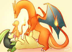 anal bayleef charizard charmander fire furry gay maim male nicobay nintendo no_humans oral pokémon_(species) pokemon pokemon_(species) pokemon_gsc pokemon_rgby tail tail_fire threesome