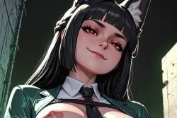 1boy 2d ai_generated anal anal_sex animated black_hair deepthroat ethereal_(zenless_zone_zero) facial fellatio female fewmorepixels fingerless_gloves fox_ears horsecock hoshimi_miyabi hoyoverse monster necktie pantyhose red_eyes semen semen_on_face semen_on_upper_body straight tagme thiren torn_pantyhose vaginal_penetration vaginal_sex video zenless_zone_zero