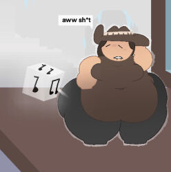 roblox roblox_game die_of_death_(roblox) die_of_death revolver_(die_of_death) big_ass chubby chubby_female fat fat_female obese obese_female 2d 2d_(artwork) 2d_artwork