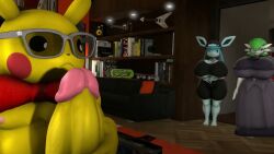 1boy 2girls 3d 3d_animation animated anthro anthro_penetrated big_ass big_breasts caught caught_in_the_act caught_masturbating cowgirl_position cum_inside furry gardevoir glaceon glaciaura_(trevorsgaming) inflation ironhawk kabalmystic_(style) mama_sally_(trevorsgaming) nights nights_into_dreams nintendo pikachu pipster_(trevorsgaming) pokemon pokemon_(species) tagme vaginal_penetration video warfare_gardevoir