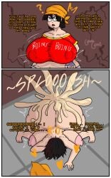guavagrunt 2d alley 2_panel_comic comic comic_page 2koma instant_loss instant_loss_2koma text speech dialogue english_text before_sex after_sex before_and_after 1girls female female_only female_focus clothed_female nude_female defeated defeated_heroine defeated_female on_floor cum_in_pussy cum_in_ass cum_gushing spurting_cum cum_spurt gushing_cum writing sfx big_breasts huge_breasts thick_thighs thighs big_ass huge_ass pose short_hair nipples_visible_through_clothing ass_up ass_up_face_down bandana black_hair black_eyes midriff hands_on_floor begging begging_for_mercy heart question_mark dragon_ball pan_(dragon_ball)