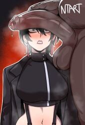 1boy 1girls big_cock big_penis bigger_male black_hair black_hair_female breasts clothed clothed_female cock dark-skinned_male dark_skin dubious_consent female female_focus height_difference hiyuki_kagari imminent_sex kagurabachi large_cock large_penis larger_male light-skinned_female light_skin male naked naked_male naughty_taboos nude nude_male nudity penis penis_awe questionable_consent shocked shocked_expression shorter_female size_difference smaller_female uncensored