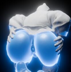 1boy 3d ass augghles back_view barefoot butt fat_ass gay ghost humanoid inviting looking_back looking_pleasured male male_only muscular muscular_male nude presenting_ass presenting_butt presenting_hindquarters solo solo_focus teasing