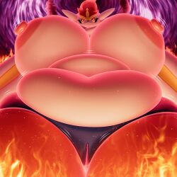 1:1 2026 3d_(artwork) absurd_res anthro areola belly big_areola big_belly big_breasts big_nipples blender_(artwork) breasts colored crossed_arms digital_media_(artwork) female fire front_view generation_8_pokemon genitals gigantamax_cinderace gigantamax_pokemon hi_res huge_areola huge_belly huge_breasts huge_nipples huge_thighs hyper hyper_breasts lagomorph leporid looking_at_viewer looking_down looking_down_at_viewer low-angle_view macro_anthro macro_female mammal maskedtreasure motion_lines multicolored_body navel nintendo nipples obese obese_anthro obese_female orange_eyes overweight overweight_anthro overweight_female pokemon pokemon_(species) purple_background rabbit red_body red_nose shaded simple_background solo thick_thighs two_tone_body vulva white_body white_ears yellow_inner_ear