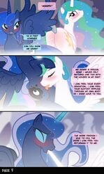 2012 bath blue_hair blush comic cunnilingus cutie_mark english_text equine female feral friendship_is_magic hair horn hornjob horse incest long_hair multicolored_hair my_little_pony nude oral oral_sex pony princess_celestia_(mlp) princess_luna_(mlp) saliva sex siblings sisters smile text vaginal_penetration wings yuri