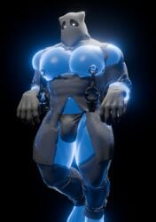 1boy 3d augghles bulge gay ghost male male_only muscular muscular_male partially_clothed pecs solo solo_focus translucent translucent_body underwear
