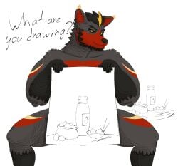 commission commission_art commissioner_upload dialog dialogue erotic furry mesomorph muscular muscular_anthro muscular_arms muscular_legs muscular_male