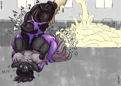 lucy_(thisaccountdoesexist) original_character a_whole_system 1futa futa_only intersex two-tone_body two-tone_fur black_hair mostly_nude glasses round_glasses lying_on_back public_nudity public_indecency hyper_penis hyper_balls hyper_genitalia huge_cock huge_balls armwear legwear thick_thighs massive_cock massive_balls huge_thighs hyper_futa ejaculation ejaculating handsfree_ejaculation retracted_foreskin veiny_penis veiny_balls excessive_genital_fluids excessive_cum cum_volcano pool filling_pool creamy_cum thick_cum cumshot balls_sound_effects churning_balls throbbing_penis cum_fountain balls_touching_floor balls_bigger_than_head balls_bigger_than_torso penis_bigger_than_torso thick_penis tremble_spikes 2d 2d_(artwork) twitter_link onomatopoeia highres tagme explosive_orgasm