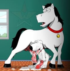 2boys alternate_species anthro big_penis brian_griffin british_horse_brian_(family_guy) canine collar cum dangerdoberman equine family_guy gay horse male male/male male_only penis