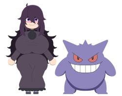 big_breasts casualdemo clothed clothed_female exaggerated_anatomy gengar gothic_taco hex_maniac hyper_breasts mii pokemon thick_thighs tomodachi_life