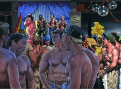 2008 artist_logo dated drag_queen gay male male_only marge_simpson multiple_boys muscular nipples original pride_flag realistic rick_chris_(artist) tagme the_simpsons traditional_media yaoi
