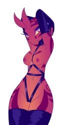 animated female miu_(beauty_snake) naked seductive swaying swaying_hips tagme thighhighs