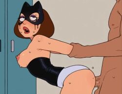 ai_generated backshots doggy_style erect_nipples family_guy makeup_running matronai_(artist) meg_griffin mouth_open orgasm perky_breasts pounded pussy_pounding rough_sex slut slutty_outfit squirting