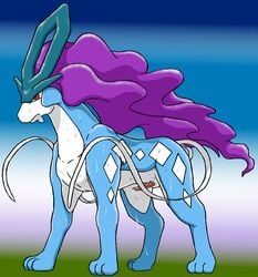 all_fours cum dragon_soul_e erection male penis pokemon pokemon_(species) suicune sweat