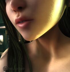 1girls 3d 3d_(artwork) alternate_breast_size areolae black_hair breasts_bigger_than_head breasts_out cleavage close-up close_up exposed_breasts extreme_close-up face_focus female female_only female_solo final_fantasy final_fantasy_vii final_fantasy_vii_remake fingerless_gloves gloves hourglass_figure huge_breasts intimate intimate_distance midriff nipples red_eyes shirt_up short_shorts shorts slim_waist solo solo_female suspenders tifa_lockhart top_heavy top_heavy_breasts vaako watermark wide_hips