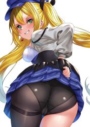 1girls ass ass_focus blonde_hair ceijin dokibird female hat indie_virtual_youtuber looking_back panties presenting_hindquarters solo twintails virtual_youtuber