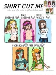 blonde_hair blush boob_window breasts brown_hair falsesymmetry female_only flowers_in_hair geminitay ginger glasses hermitcraft human inner_sideboob mcyt michimiisan minecraft minecraft_youtubers pearlescentmoon shirt_cut_meme short_hair sideboob stressmonster101 underboob women zombiecleo