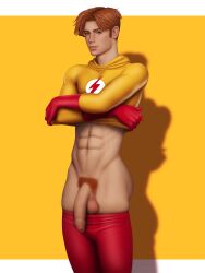 abs bart_allen big_cock big_penis changing_clothes dc dc_comics drawnpr0n flaccid flaccid_penis ginger ginger_hair huge_cock kid_flash male_only pants_down red_hair shirt_lift superhero taking_clothes_off tanned tanned_male tanned_skin teen_boy uncut young_justice