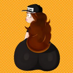 ass_focus bbw big_ass blair_(gobrush) brown_hair hat lipstick orange_eyes smell smelly stinkify stinky