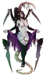 1girls 4_arms 4_legs belly_button_piercing black_hair black_lipstick blade blades bone bones chains claws concoction dark_eldar drukhari eldar elf_ears exhibitionism feet_off_ground female female_only fingerless_arm_sleeves fingerless_elbow_gloves fingerless_gloves gloves goth haemonculi haemonculus hair_over_eyes hair_over_one_eye hip_piercing large_tail lip_piercing lipstick long_hair mad_science mad_scientist multi_arm multi_leg multi_limb nose_piercing pale_skin piercings piercings_everywhere pointy_ears ponytail potion potions revealing revealing_clothes ring_piercing skimpy skimpy_clothes spine spines tail thick_thighs thigh_highs thighhighs vial vials warhammer_(franchise) warhammer_40k weapon weapons wide_hips