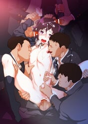 7boys anal ass_juice assisted_rape black_hair blush bottomless breast_sucking caressing_testicles censored choker closed_eyes clothed_sex cum cum_on_body cum_on_hair cum_on_upper_body cum_while_penetrated ejaculation faceless facial fetishist forced_yaoi gangbang gay group_sex hair_grab hair_ornament hairclip handjob heavy_breathing highres kneehighs licking licking_male_nipple male male_only male_rape_victim motion_blur multiple_boys navel nipple_play nipples open_clothes open_mouth open_shirt penis pubic_hair purple_eyes rape restrained school_uniform schoolboy sex six_on_one steins;gate sweat tear testicle_grab trap urushibara_ruka wrist_grab yaoi