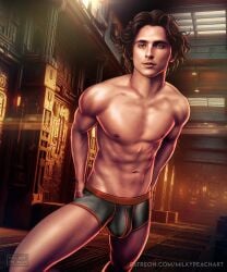 actor bulge caucasian caucasian_male celebrity dune dune:_part_two_(2024) in_character male male_only milkypeach232 paul_atreides shirtless_male timothee_chalamet twink underwear underwear_only