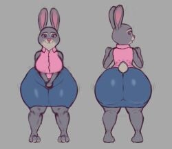 bonnie_hopps large_ass looking_at_viewer milf mr_dark_and older_female pink_shirt skirt thick_thighs zootopia