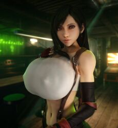 1girls 3d 3d_(artwork) alternate_breast_size asymmetrical_hair black_hair breasts_bigger_than_head female female_only female_solo final_fantasy final_fantasy_vii final_fantasy_vii_remake fingerless_gloves gigantic_breasts gloves hourglass_figure huge_breasts long_hair looking_at_viewer nipple_bulge nipples nipples_visible_through_clothing red_eyes slim_waist solo solo_female tifa_lockhart top_heavy top_heavy_breasts upper_body vaako very_long_hair wide_hips