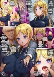 1girls 1male absurd_res absurdres age_difference altered_common_sense bald blonde_hair blue_eyes blush breast_fondling breast_grab breast_grab_from_behind cheating cleavage cleavage_cutout close_rim_open common_sense_change dialogue dirty doujinshi drool emotionless emotionless_female eyeless_male femsub finger_in_another's_mouth finger_in_mouth fondling_breast fondling_breasts glowing_eyes hachimiya_meguru hard_translated huge_breasts humiliation hypnosis indifferent leaning_forward long_hair maledom massive_breasts mind_control mind_control_app molestation netorare ntr older_man_and_younger_girl parody pink_eyes purple_eyes sexism short_skirt sideboob skirt speech_bubble standing tech_control text the_idolm@ster thought_bubble translated unamused unaware unaware_hypnosis