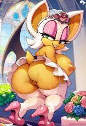 ai_generated ass ass_focus big_ass big_breasts civitai concept_art draft furry lustfallen missing_dress pony_diffusion_6 pony_diffusion_xl pussy rouge_the_bat sonic_(series) sonic_the_hedgehog_(series) standing wedding_dress