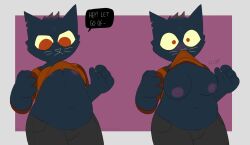 1girls breasts chubby female i_am_clover mae_(nitw) mae_borowski night_in_the_woods surprised tagme