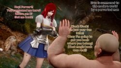 1boy 1girls 3d armor deilw english english_text erza_scarlet fairy_tail female red_hair text