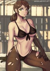 breasts brown_hair clothing female female_only metal_gear quiet_(metal_gear) redjet solo tagme