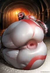 1boy ai_art ai_generated anus anus_focus ass ass_focus bald bald_male bara beard big_ass big_butt bodily_fluids bubble_ass bubble_butt dat_ass dat_butt dumptruck_ass dumptruck_butt enormous_ass enormous_butt facial_hair gigantic_ass gigantic_butt god_of_war hairy_anus hairy_ass huge_ass huge_butt kratos large_ass large_butt male male_only massive_ass massive_butt mature_male muscular muscular_ass muscular_male rokudenashi_(style) rokuworshiper sweat sweaty sweaty_ass sweaty_body thick_ass thick_butt thick_thighs white_skin