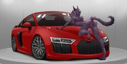 2018 4_toes anthro anus audi breasts car digital_media_(artwork) domestic_cat felid feline felis female fingers furry lynncore mammal pussy solo toes vehicle