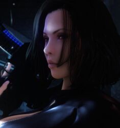 1girls 3d 3d_(artwork) alternate_breast_size ass big_ass big_breasts black_bodysuit black_hair bodysuit bottom_heavy breasts bust busty chest cleavage close-up close_up curvaceous curvy curvy_figure face_focus female female_focus female_only female_solo gun hips holding_object holding_weapon hourglass_figure huge_ass huge_breasts huge_hips humanoid large_ass large_breasts legs light-skinned_female light_skin mature mature_female open_bodysuit open_clothes selene_(underworld) slim_waist solo solo_female thick thick_hips thick_legs thick_thighs thighs top_heavy underworld vaako vampire vampire_girl vampiress voluptuous waist weapon wide_hips