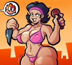 beach bikini clothed clothed_female fnf fnf_mod fnf_mods friday_night_funkin friday_night_funkin_mod loucha96 nene_(newgrounds) pico's_school pico_(newgrounds)