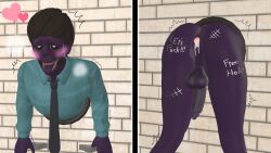 3d ahe_gao anal ass body_paint butt cock cum cum_in_anus cum_in_ass cuming five_nights_at_freddy's freddy_fazbear's_pizzeria_simulator gay human male male_ahegao male_only michael_afton open_anus porn purple_body purple_skin source_filmmaker through_wall wall yuuki_momofox