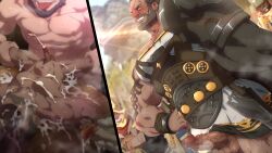 anal anal_sex balls bara big_balls big_penis clothing cum daddy erection final_fantasy final_fantasy_xiv gay_anal gay_sex konohanaya male male_only male_penetrated male_penetrating_male male_pubic_hair manly mature_male multiple_boys muscular_male penetration penis raubahn_aldynn sex