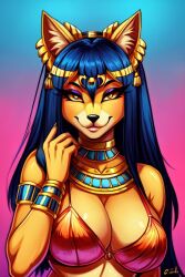 ai_generated cleopatra furry furry_female furry_only furry_tail