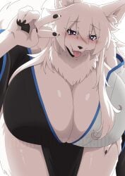 big_breasts breasts cleavage female furry huge_breasts monokurosekai06 tagme thick_thighs wide_hips