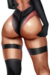 1other ass ass_focus back_cutout dark-skin elbow_gloves from_behind grabbing_own_ass leotard lower_body mei_(somnipheromone) original skindentation solo somnipheromone thick_thighs thigh_gap thighs