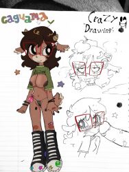 brown_body brown_hair cum_on_face deer_girl dick_in_face edit furry horns kiwi kiwi_(character) kiwiim2 motoanexo red_glasses twitter_user_oc twitter_username youtube_hispanic