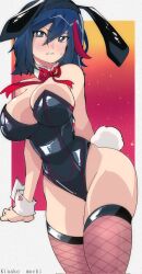 1girls ass breasts bunny_ears bunny_tail bunnysuit female female_only high_resolution kill_la_kill large_breasts looking_at_viewer matoi_ryuuko omochi_db solo thighhighs thighs wide_hips