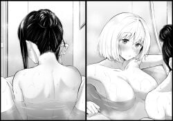 :o absurd_res absurdres areolae armpits bare_arms bare_back bare_belly bare_breasts bare_chest bare_legs bare_midriff bare_shoulders bare_skin bath bathing bathroom black_hair black_hair_female blonde_female blonde_hair blonde_hair blonde_hair_female blush blush blush_lines blushing_female breasts breasts cleavage collarbone completely_naked completely_naked_female completely_nude completely_nude_female dot_nose female female_focus female_only fingernails fingers hair_bun high_resolution highres inoue_takina kitaku_(nakamachi_machi) large_breasts legs lesbian_couple light-skinned_female light_skin long_hair lycoris_recoil naked naked_female nishikigi_chisato nude nude_female open_mouth partially_submerged petite petite_body petite_breasts petite_female petite_girl short_hair shoulders sideboob sidelocks sitting slender_body slender_waist slim_waist small_breasts student teenager thin_waist upper_body wet wet_body wet_breasts wet_face wet_hair wet_skin yuri yuri yuri