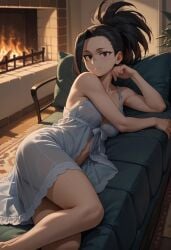 ai_generated lingerie midcafe_(artist) momo_yaoyorozu nude tagme