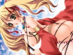 blonde_hair female green_eyes gypsy gypsy_(ragnarok_online) naked ragnarok_online restrained whip