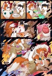 2024 absurd_res accidental_hypnosis anal anal_sex blush bodily_fluids claws comic cum dialogue digital_media_(artwork) duo dusk_lycanroc english_text eto_ya feral fur gay gay_sex generation_7_pokemon genital_fluids genitals heart_symbol hi_res hypnosis knot lycanroc male male/male male_penetrated male_penetrating male_penetrating_male mind_control nintendo open_mouth penetration penis pokemon pokemon_(species) self_hypnosis sex text toe_claws tongue